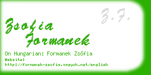 zsofia formanek business card